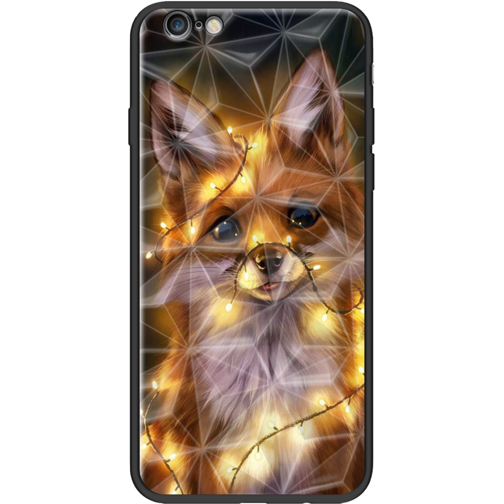 Чехол Boxface iPhone 6 Рождественская лиса Черный силикон с призмой (24523-up2399-37854)
