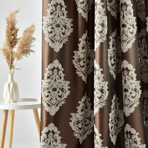 Тканина портьєрна жакардова IDEIA Грейсі V-301 2,9 м Молочний/Шоколад (2200004011844)