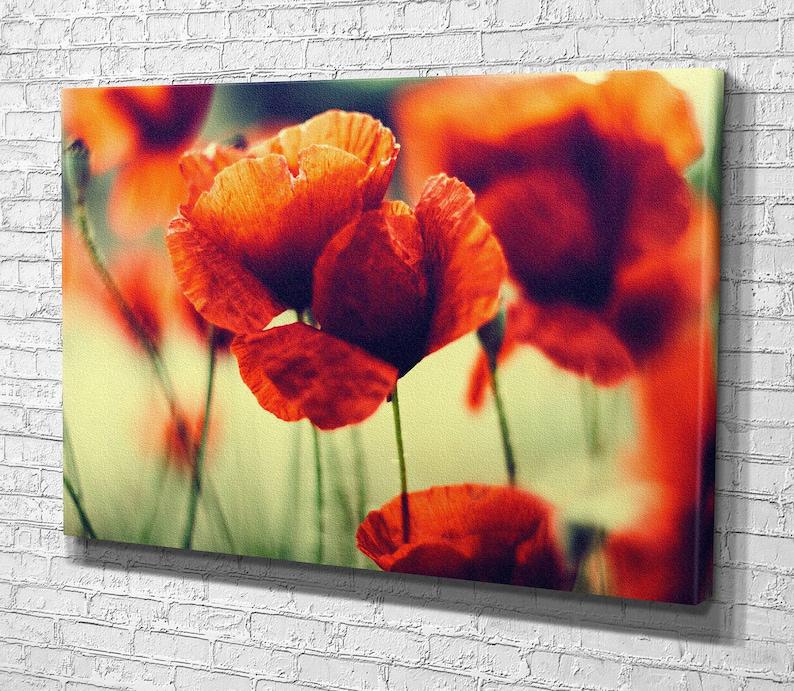Картина для интерьера Красный мак 120x80 см (683)