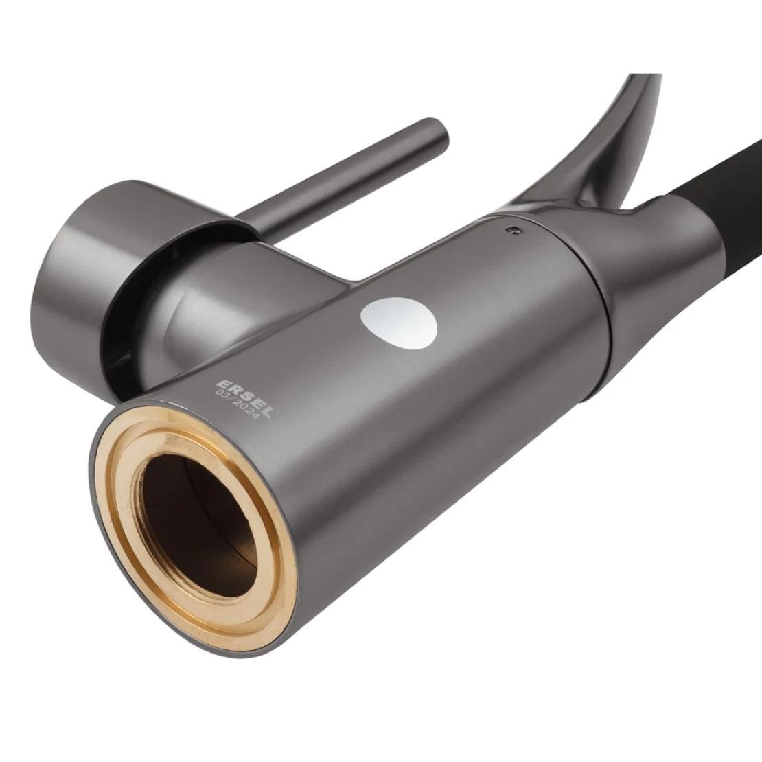 Смеситель для кухни с гибким изливом Kroner KRP Ersel GRP03393BLK Графитовый/Хром - фото 5