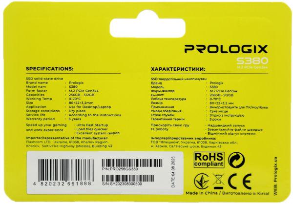 SSD-накопичувач PrologiX S380 256GB M.2 2280 PCIe 3.0 x4 NVMe TLC (PRO256GS380) - фото 5