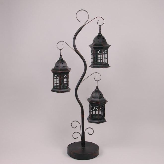 Подсвечник-фонарь Flora металлический 90 смКоричневый (39534) - фото 1 Подсвечник-фонарь Flora металлический 90 смКоричневый (39534) - фото 1