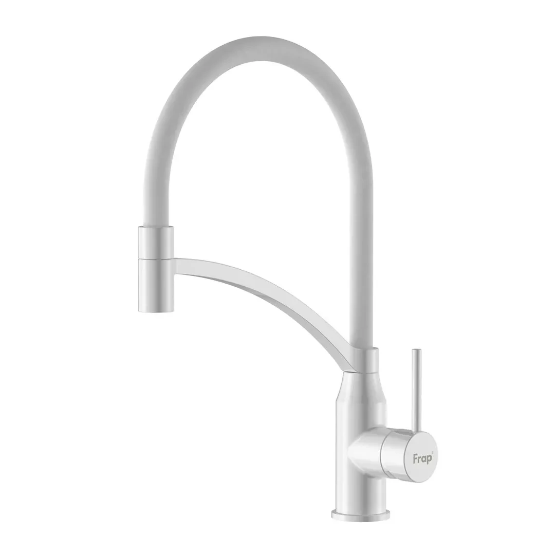 Смеситель для кухни Frap F4552-8 с гибким изливом Белый (SE01042935)