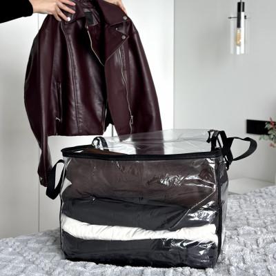 Сумка для вещей с ручками прямоугольная L Черный/Прозрачный (Hbk-L-bl) - фото 2 Сумка для вещей с ручками прямоугольная L Черный/Прозрачный (Hbk-L-bl) - фото 2