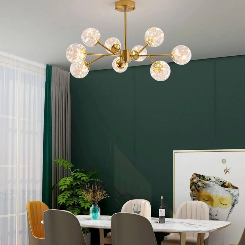 Люстра з вбудованими світлодіодами на 9 плафонів 18Вт Латунь (AOC19/9 AB LED)