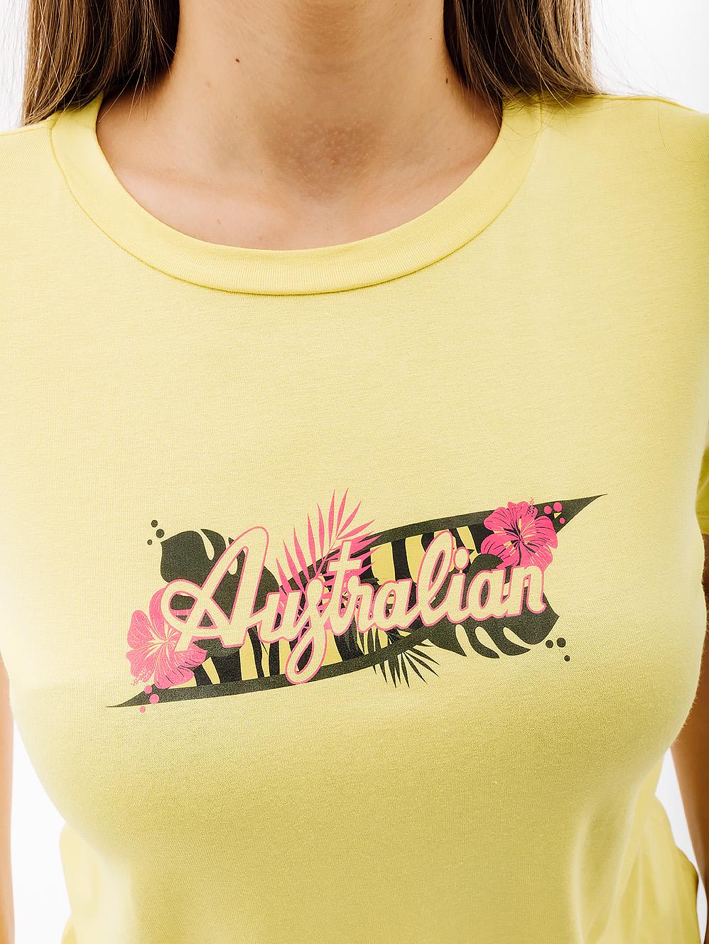 ᐉ Футболка женская Australian LOGO FLOWERS TEE JERSEY V S Желтый