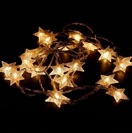 Гирлянда светодиодная Снежинки 1,6 м 10 LED 3 см Белый (10807)