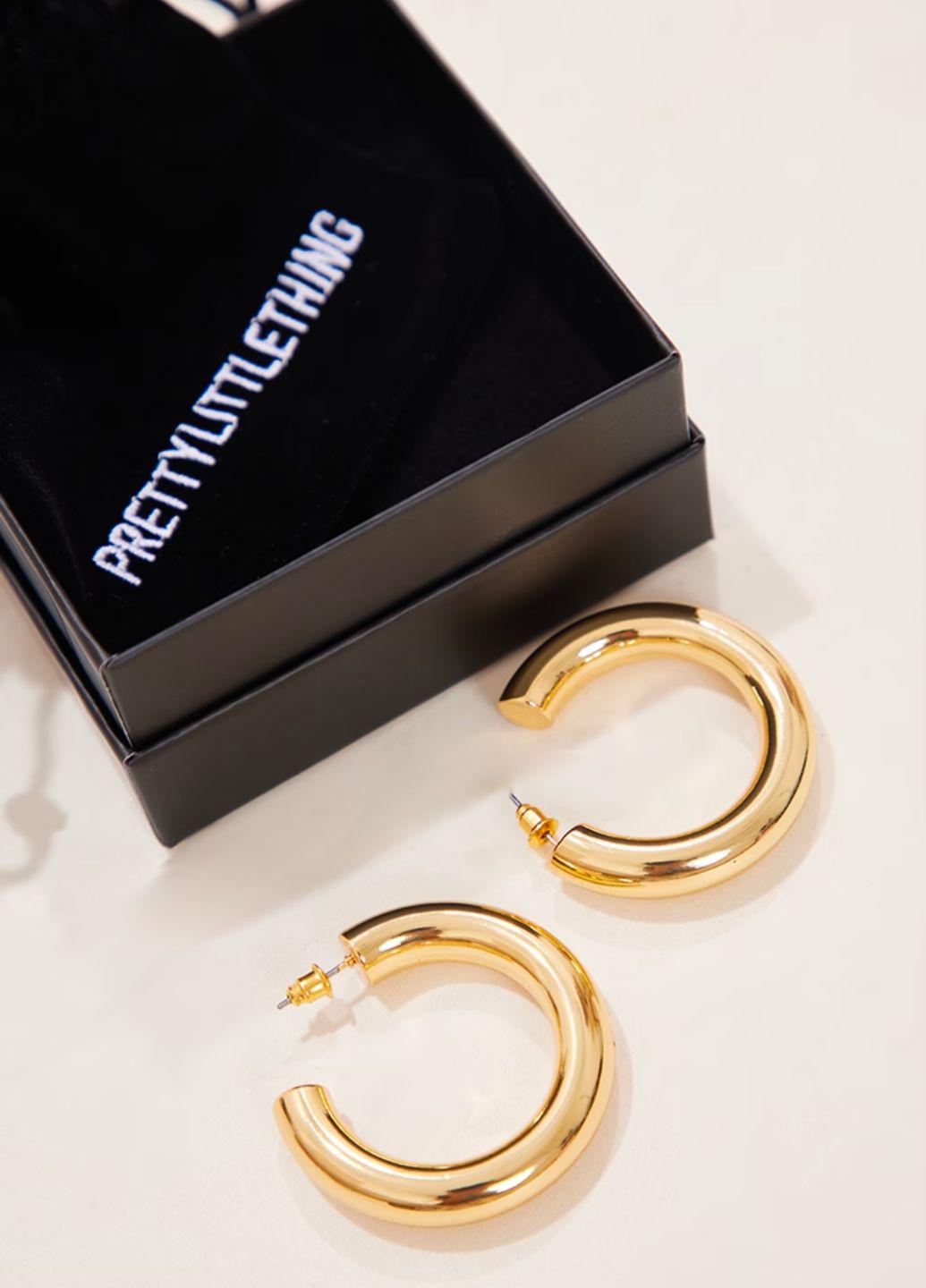 Серьги круглые Pretty Little Thing 12269 Золотистый (12934)