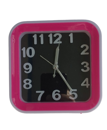 Будильник кварцевый 812 настольный/настенный 13х13х4,5 см Розовый (3987)