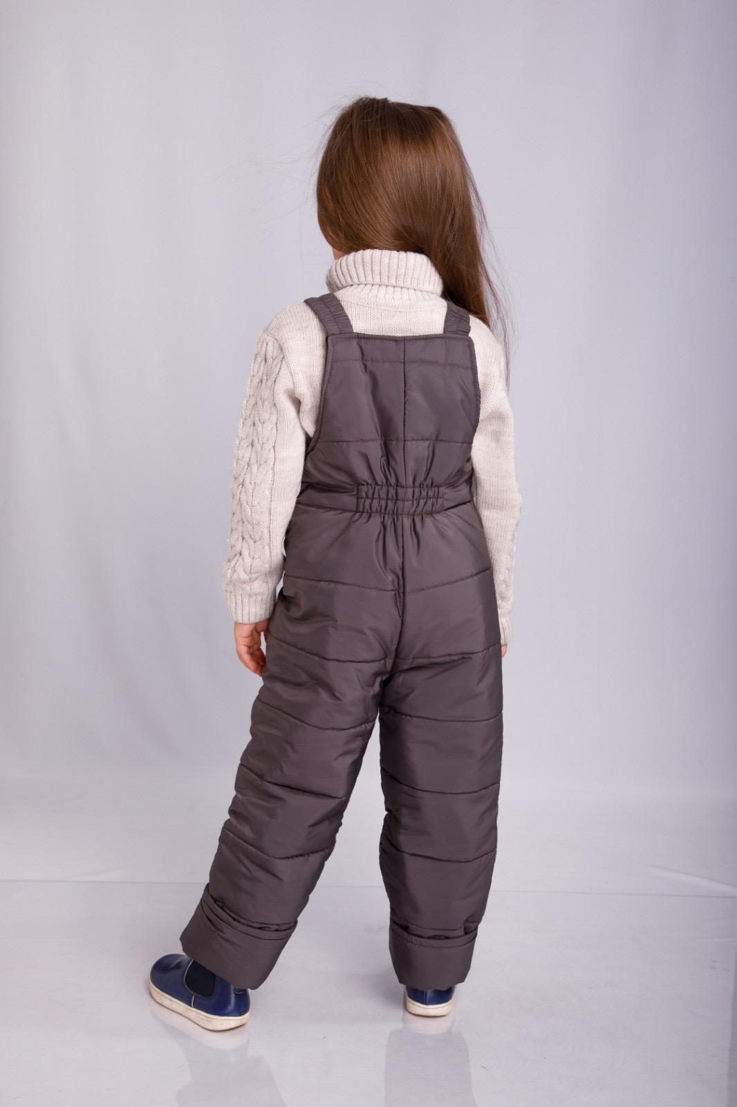 Напівкомбінезон зимовий для дівчинки 134 см Темно-сірий (PN-14587-134тс) - фото 4