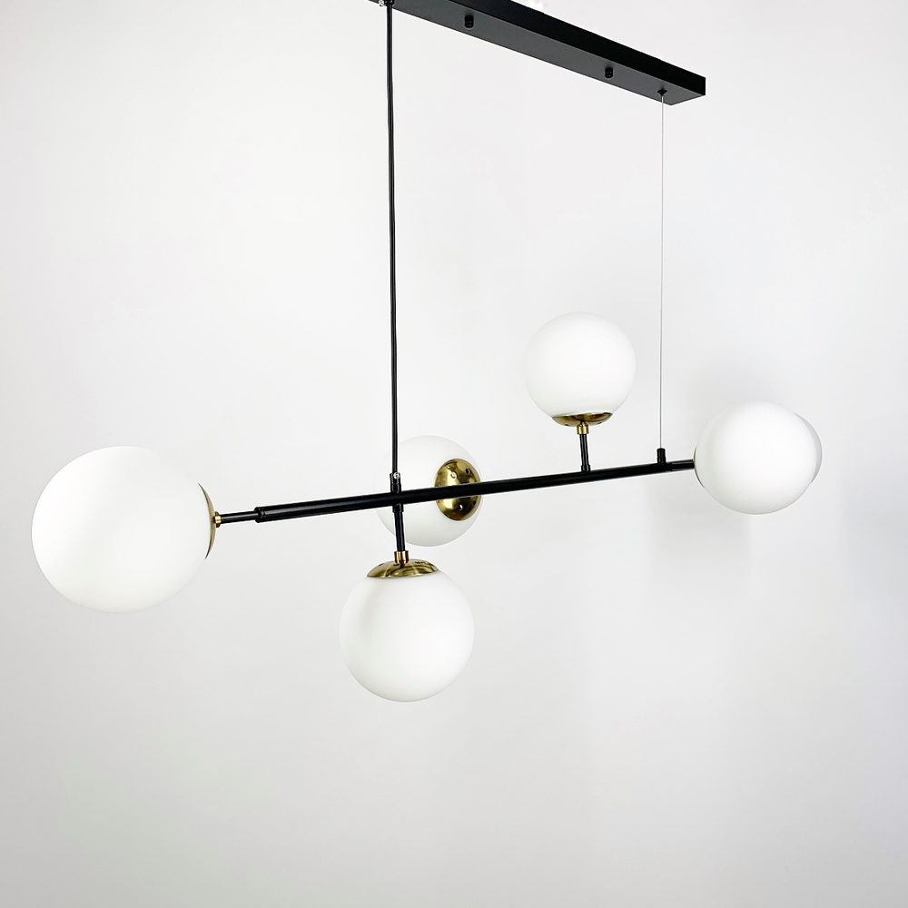 Люстра з фурнітурою латунь кріплення на планці Чорний (SGJ 7/6 BK+GD) - фото 2 Люстра з фурнітурою латунь кріплення на планці Чорний (SGJ 7/6 BK+GD) - фото 2