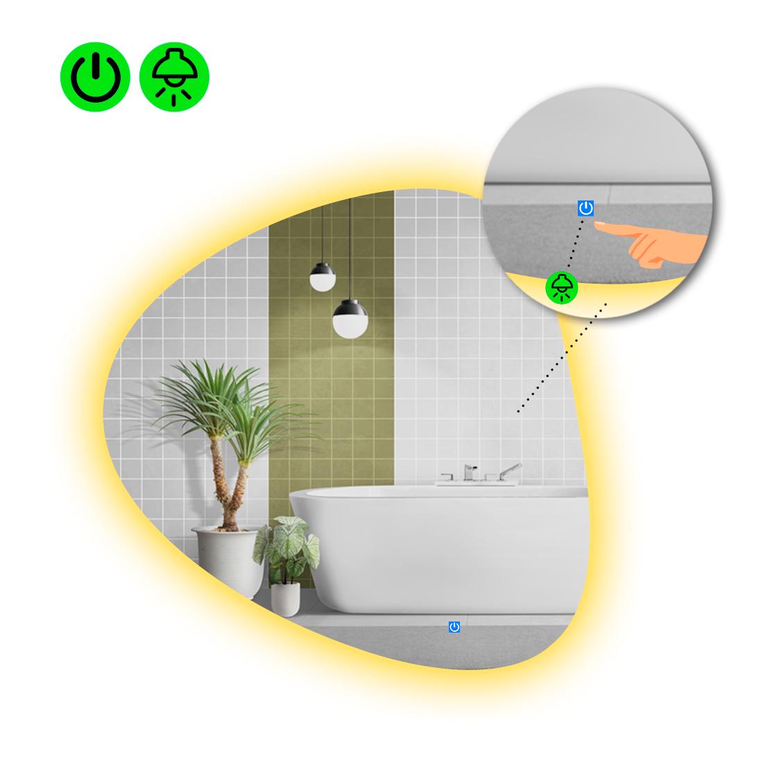 Зеркало с LED подсветкой Nuvola 2 с сенсорной кнопкой управления 80x80 см (8738393)