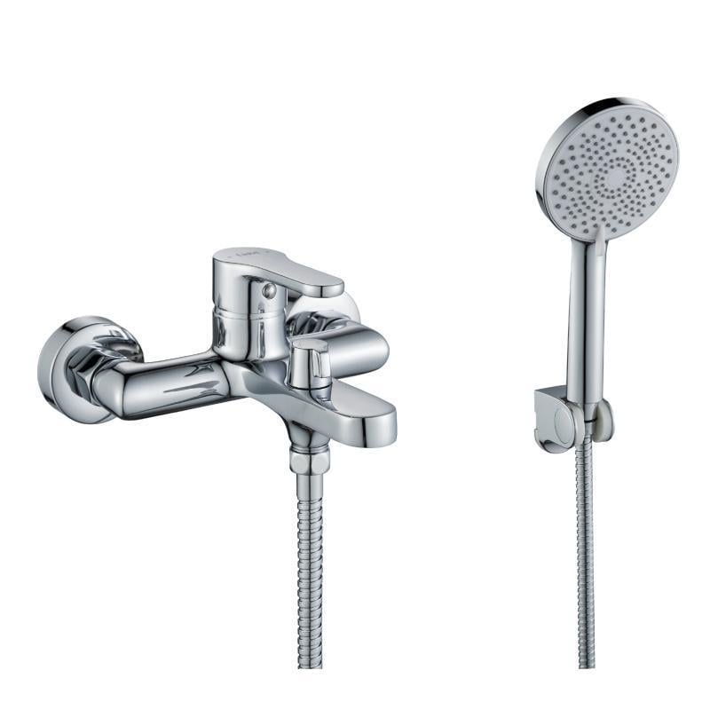 Смеситель для ванны латунный Lidz Astra 006 с душевым гарнитуром Хром (LDAST006CRM48087)