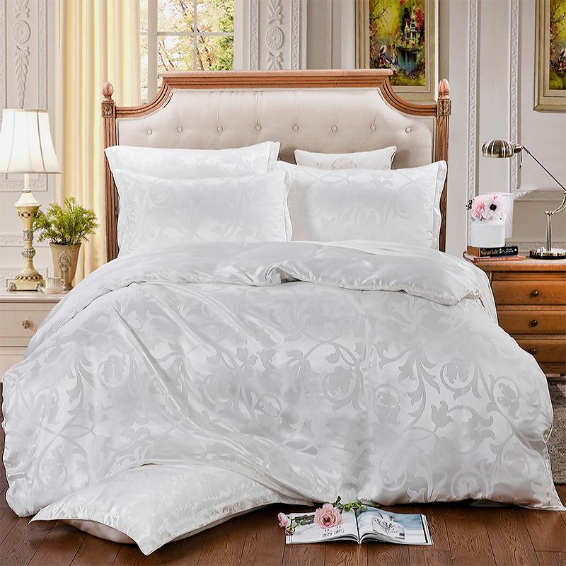 Комплект постельного белья Silk Kiss King Size 200x230 см Королевский белый (12765319)