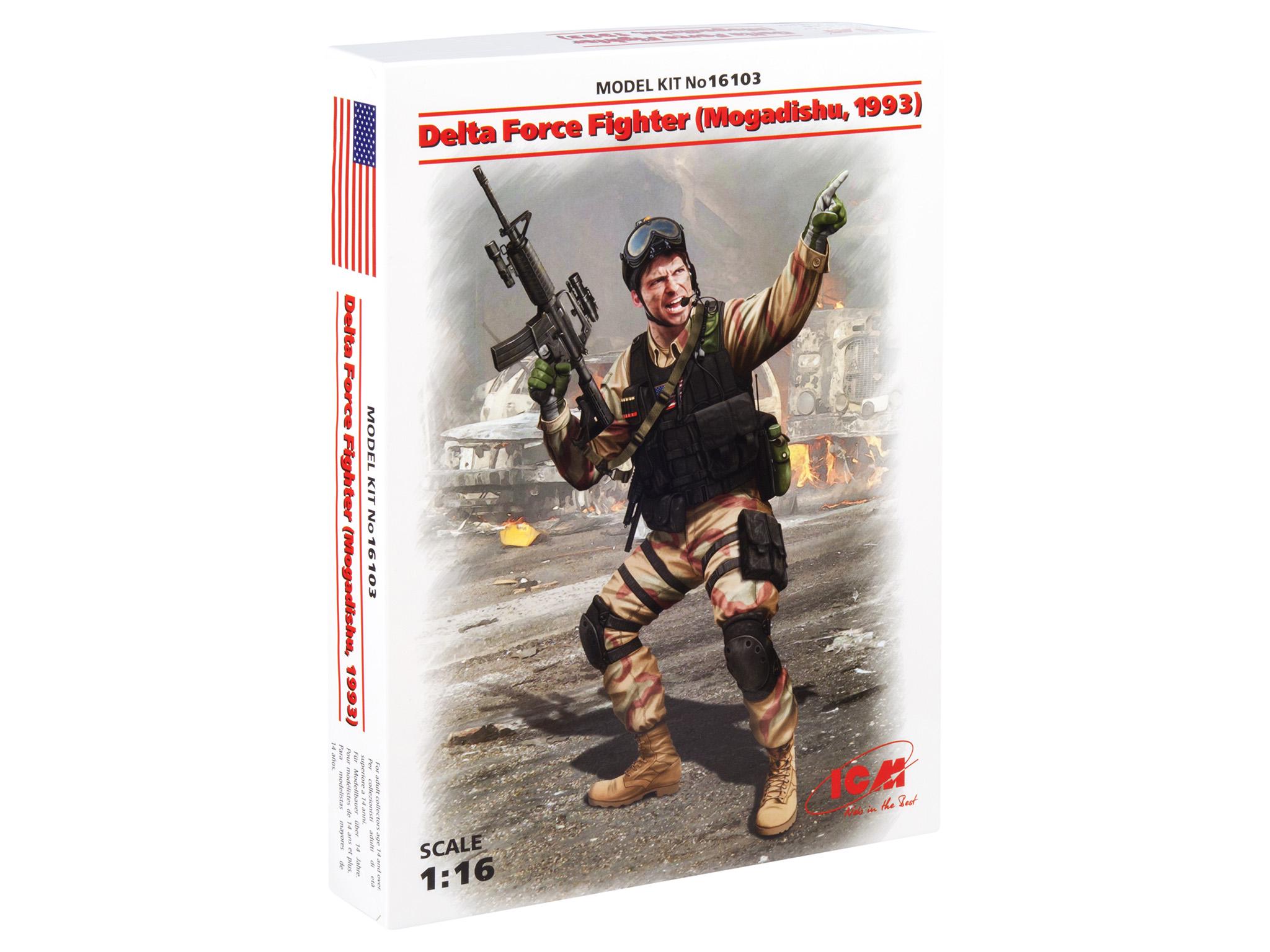 Сборная модель ICM Боец подразделения Дельта Могадишо 1993 г (16103)
