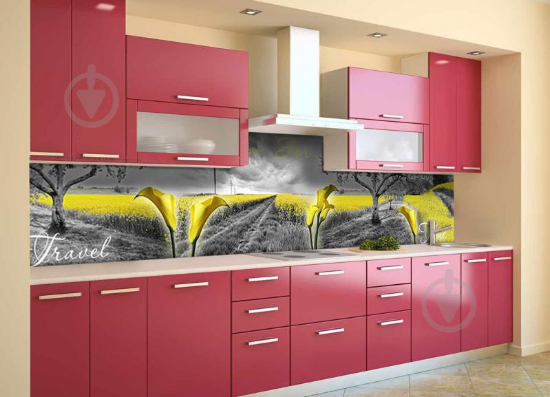 Скинали на кухню Zatarga «Желтые поля» 600х2500 мм виниловая 3Д наклейка кухонный фартук самоклеящаяся Z180701