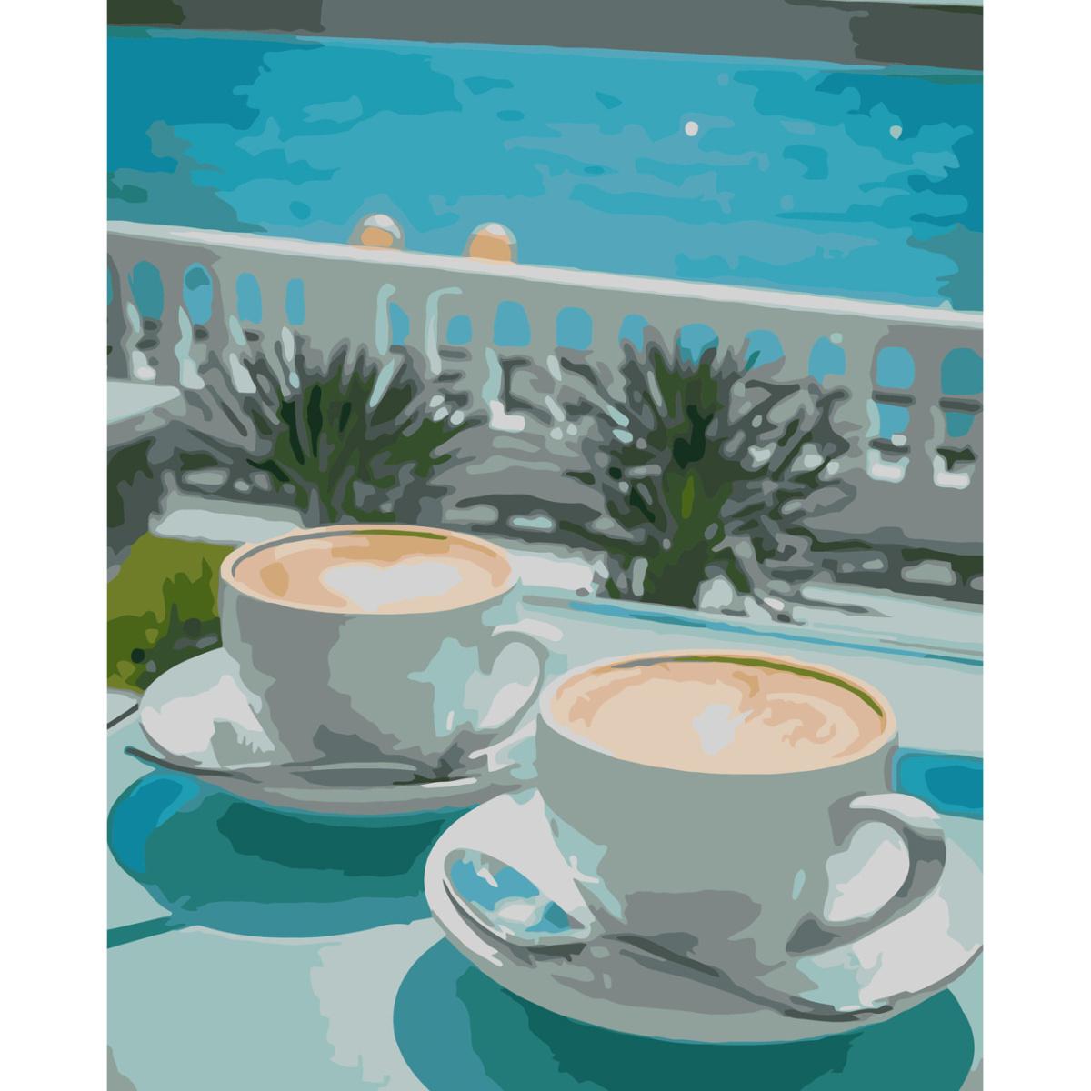 Картина по номерам Strateg Премиум Кофе для двоих 30x40 см (SS-6556)