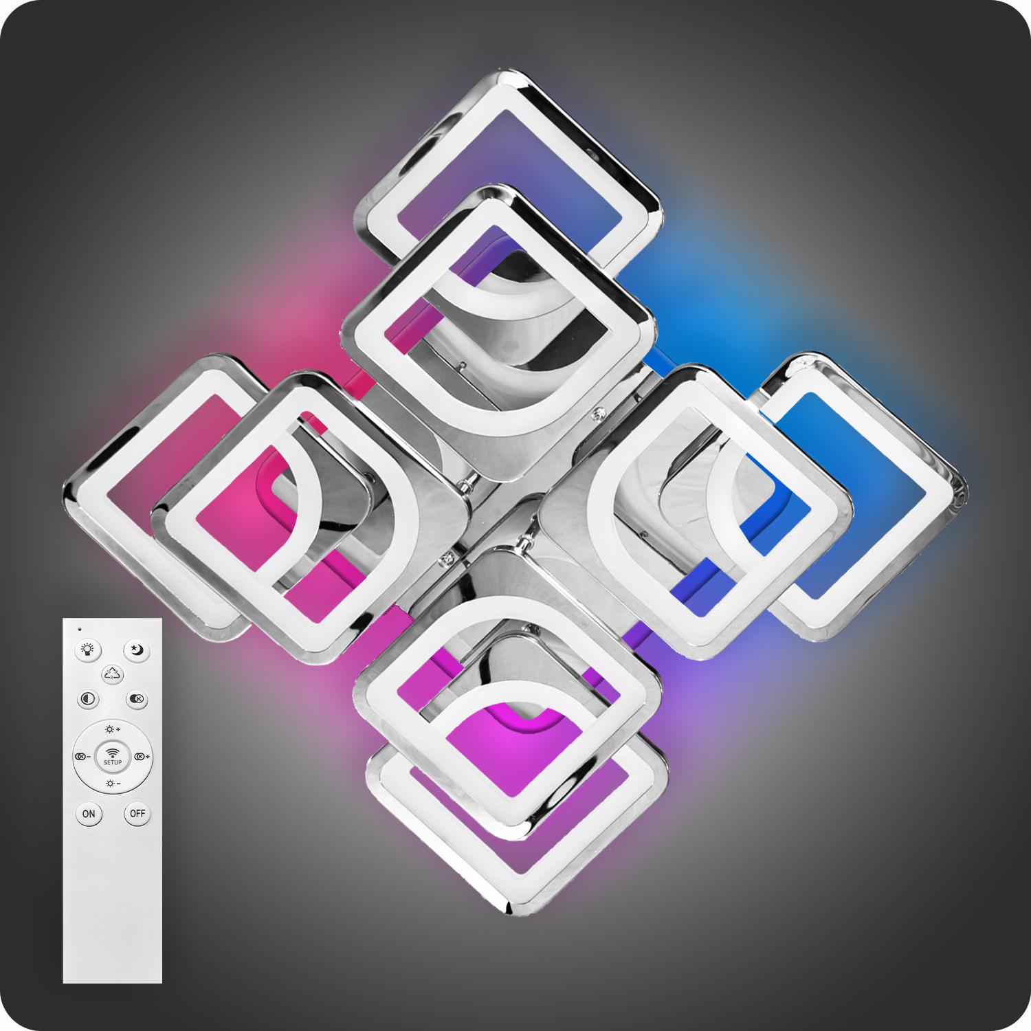 Люстра світлодіодна 517 Light 3color з пультом 192 Вт Хром (01552) - фото 1 Люстра світлодіодна 517 Light 3color з пультом 192 Вт Хром (01552) - фото 1