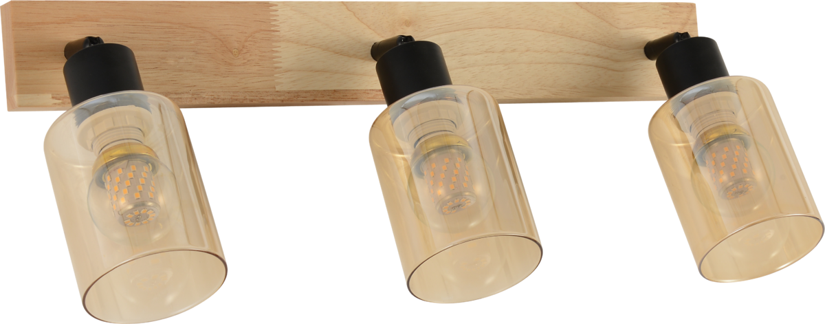 Светильник настенный Light House SRS-20768/3 плафон янтарный Дерево/Черный