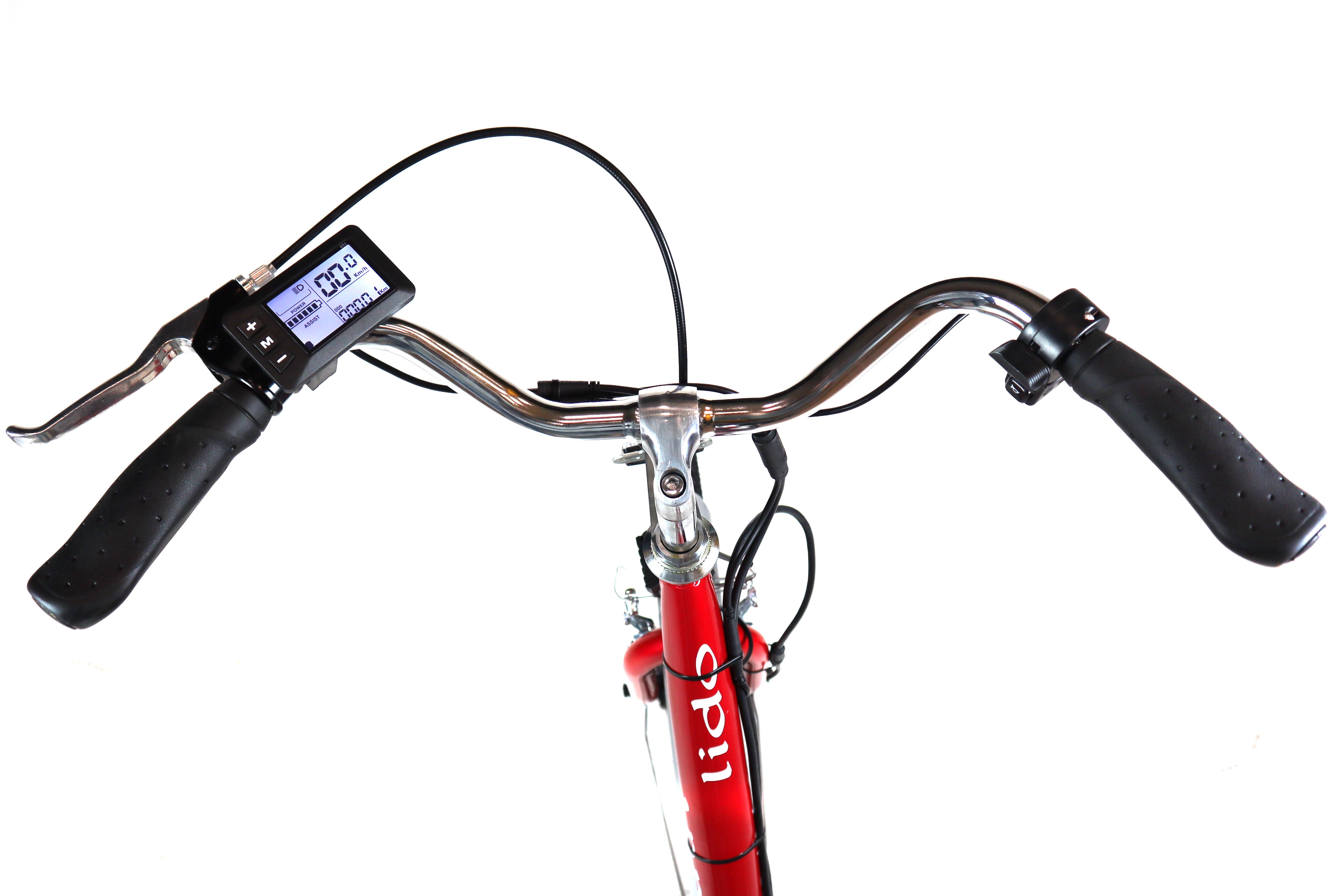 Електровелосипед A002 LIDO 26 колесо 36 В 350 Вт 12 Ач З LCD пультом керування Червоний (10124345) - фото 5