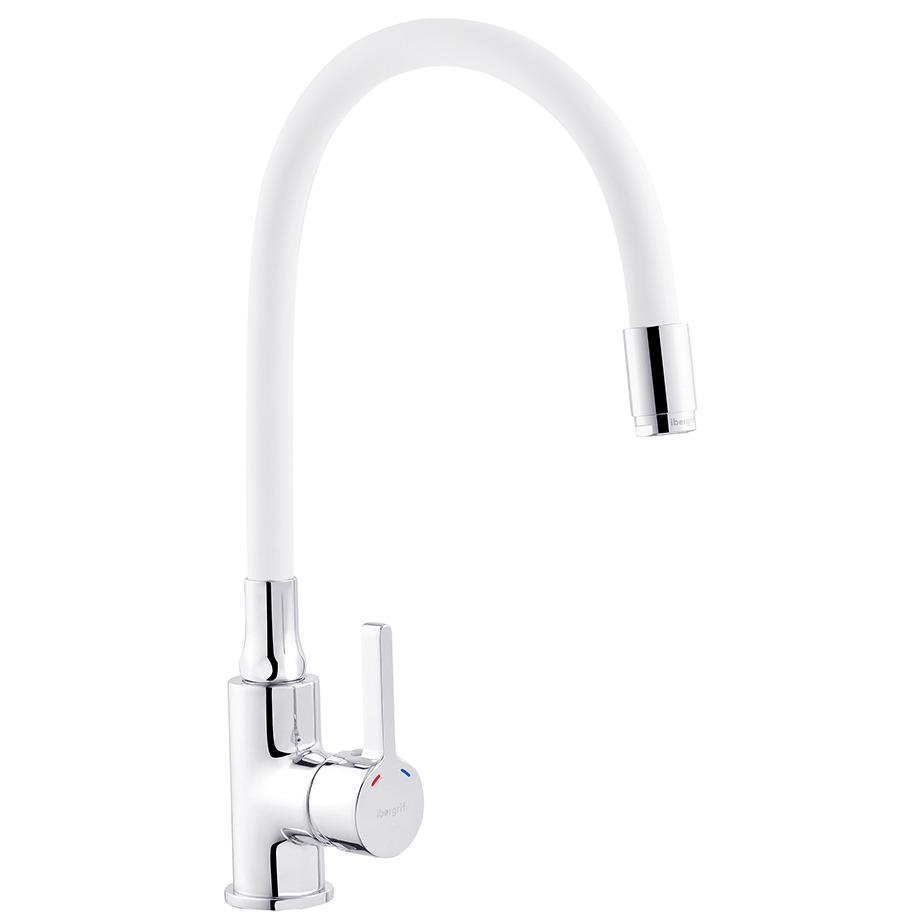 Смеситель для кухни IBERGRIF M22112-3 CV028495 с гибким изливом Белый (148296)