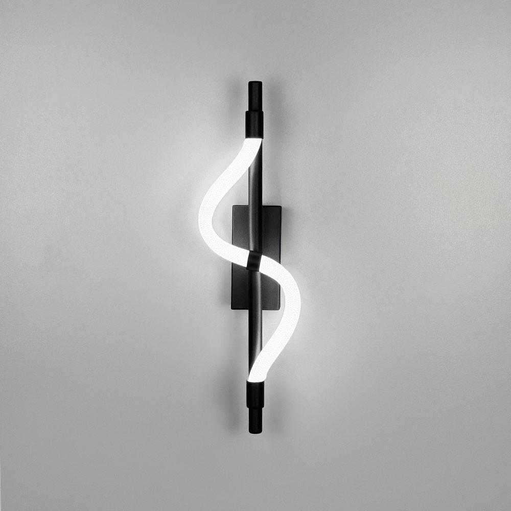 Бра с оплетенным неоном 40 см Черный (W 201/400 BK)