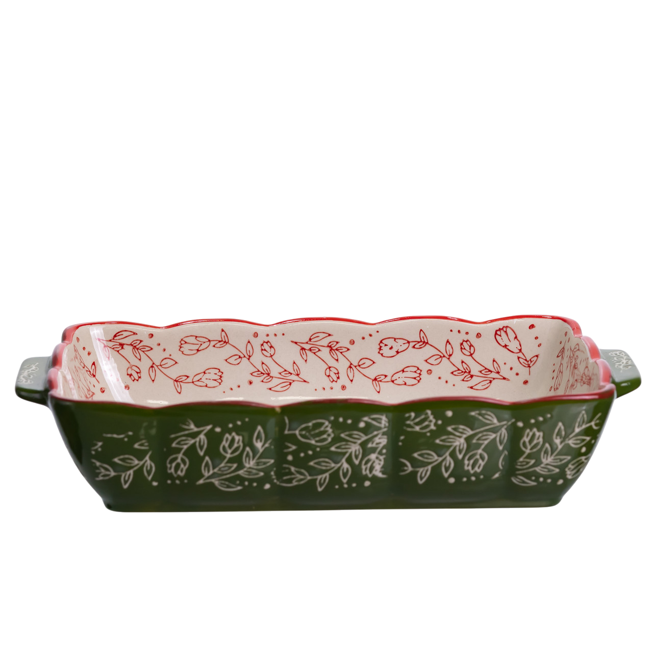 Форма порцелянова для запікання в духовці прямокутна Vintage з ручками 1,3 л 24,5х17х5 см Зелений (HM05-10) - фото 10