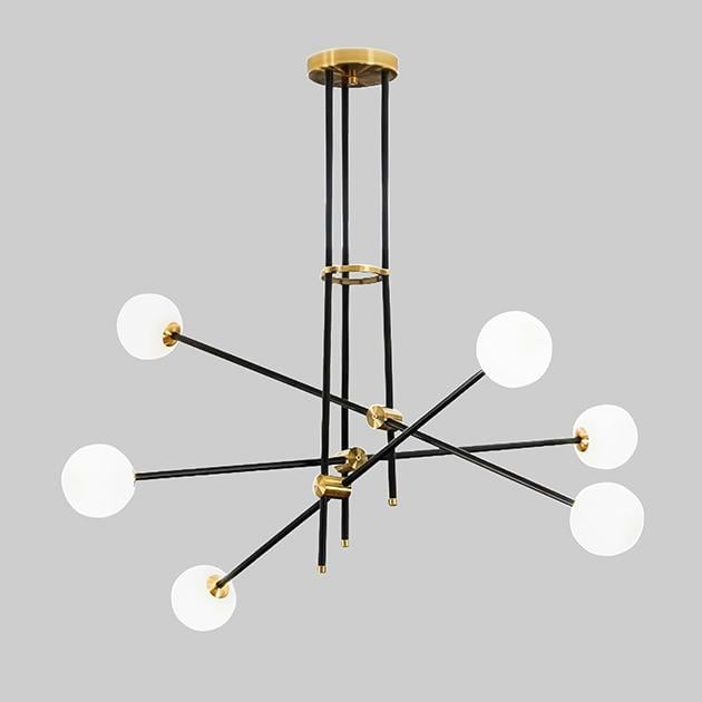 Люстра потолочная MJ-Light Vector 6 BK+GD 16017