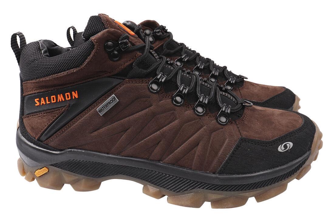 Ботинки мужские MDK из кожи-нубука на платформе на шнуровке р. 40 Коричневый (14-21ZHS)