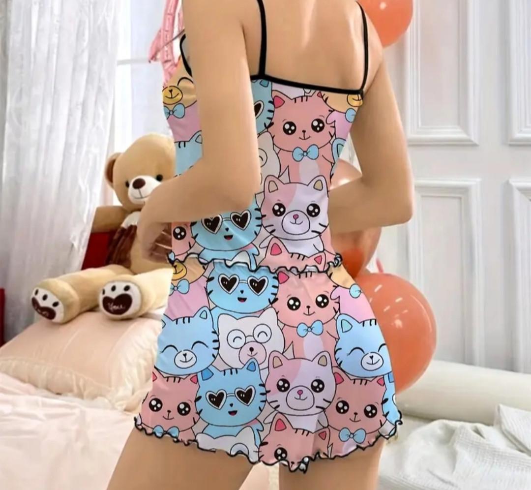 Пижама женская Коты майка и шорты M (27829545) - фото 4 Пижама женская Коты майка и шорты M (27829545) - фото 4