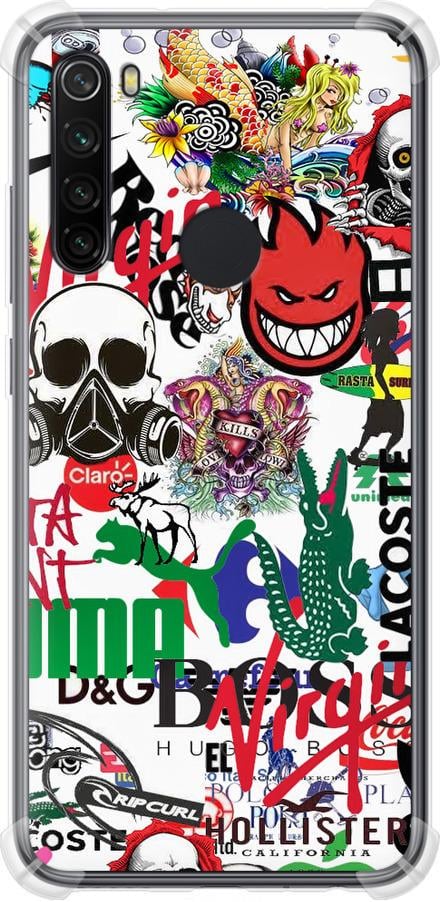 Чехол на Xiaomi Redmi Note 8 Many different logos (4022sp-1787-42517)