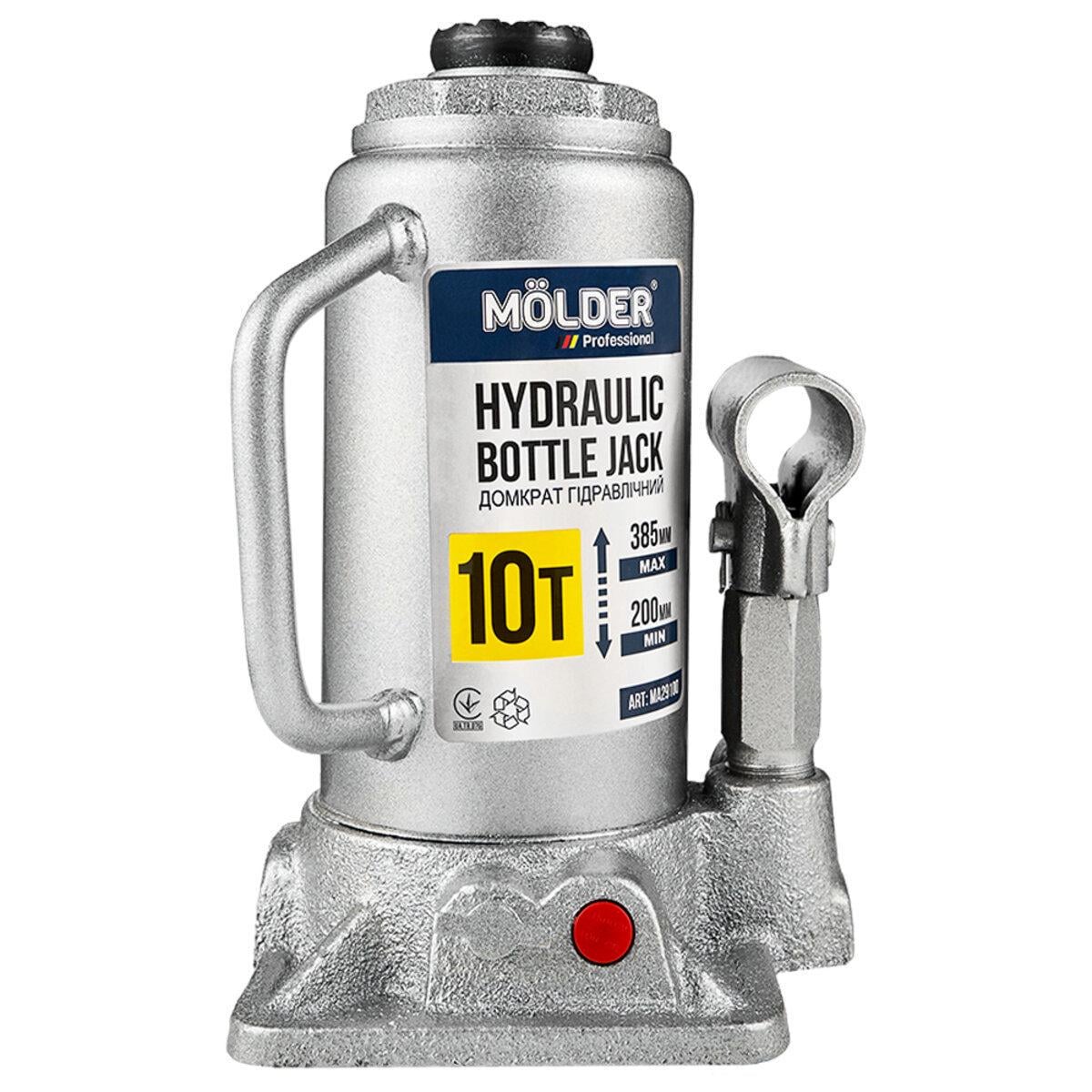 Домкрат гидравлический бутылочный Molder 10 т 200-385 мм (MA29100)