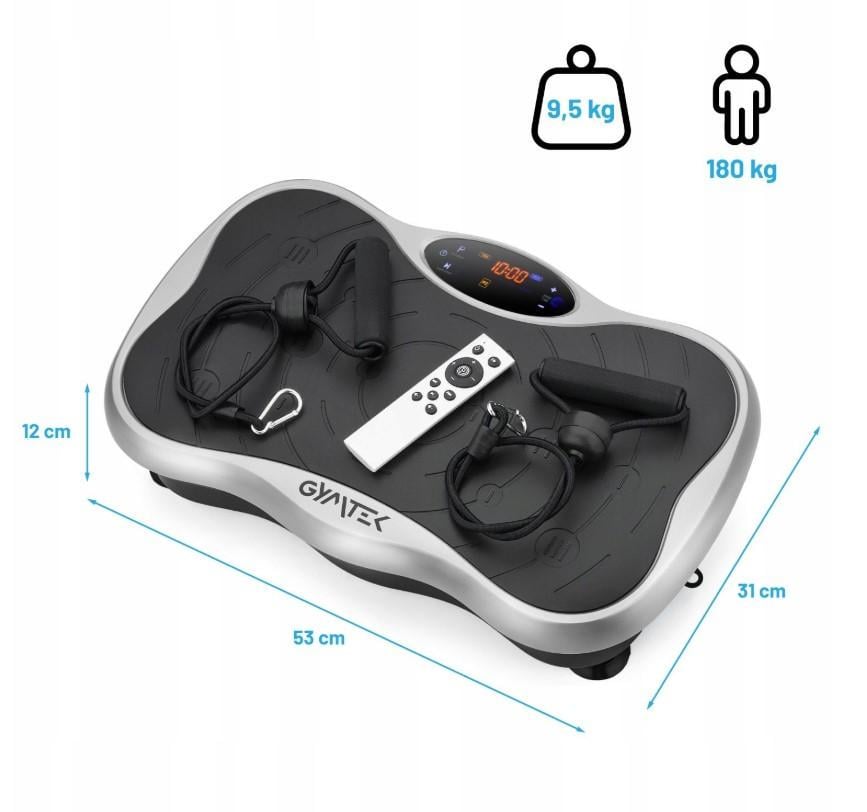 Виброплатформа-массажер тренировочная Gymtek с пультом дистанционного управления Silver (29070495) - фото 3 Виброплатформа-массажер тренировочная Gymtek с пультом дистанционного управления Silver (29070495) - фото 3