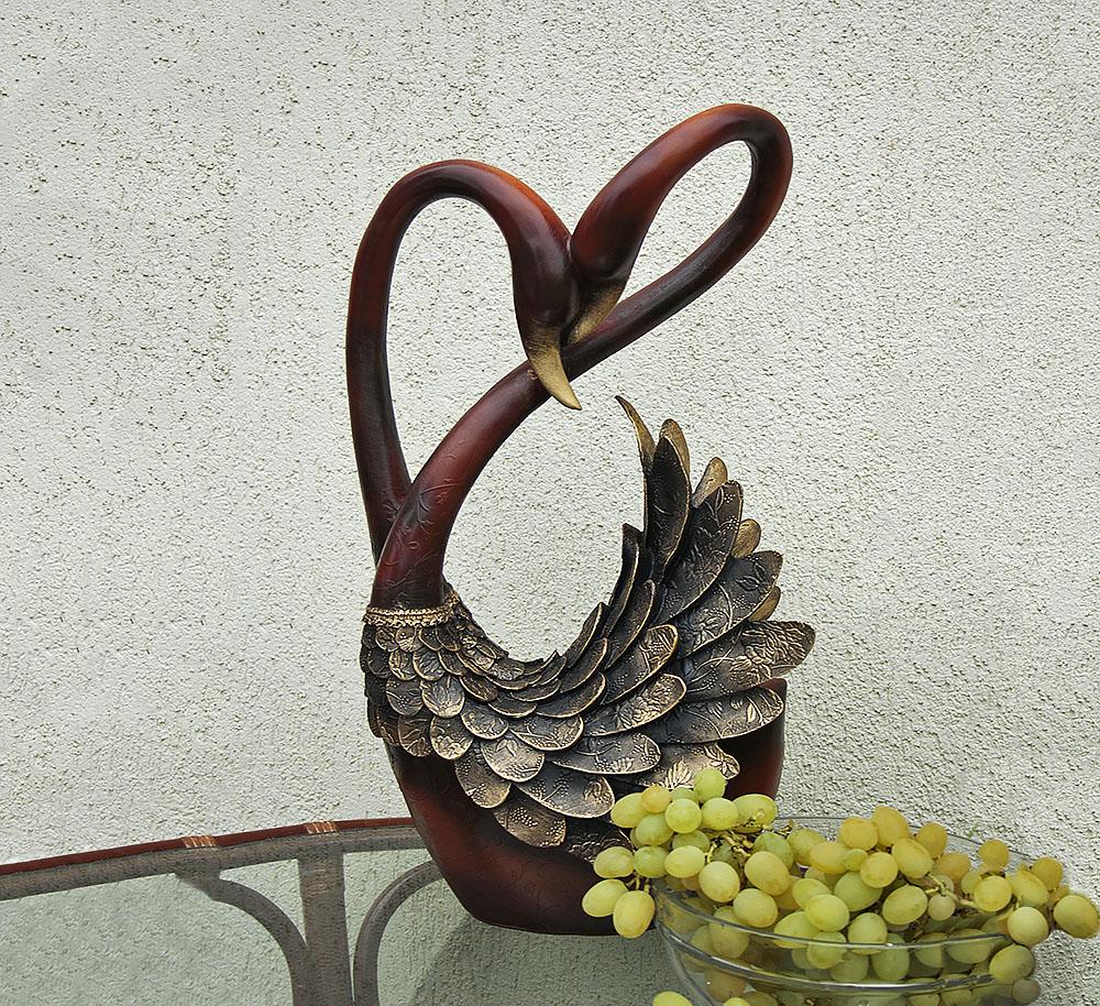 Ваза декоративная Гранд Презент в форме пари лебедей 50 см (СП302)