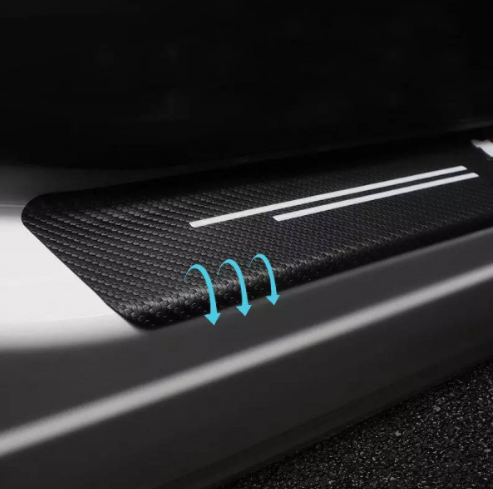 Пленка защитная накладка на пороги и бампер для VOLVO 5 шт. Черный карбон (2189821549) - фото 3