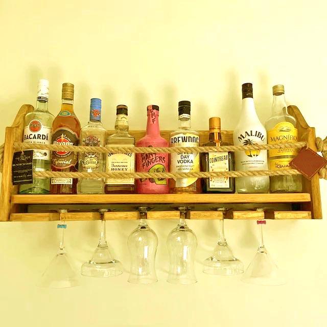 Полка для вина настенная из дерева Имидзу Карри (ПНК-002903)