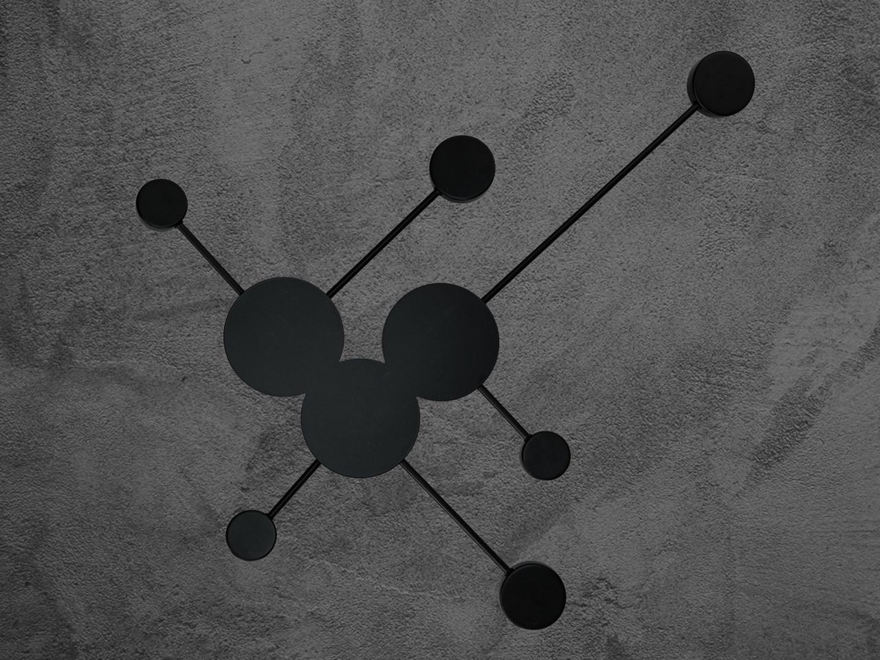 Настінний світильник 8682-6BK-LS Молекула Чорний 24W (2467766630) - фото 5