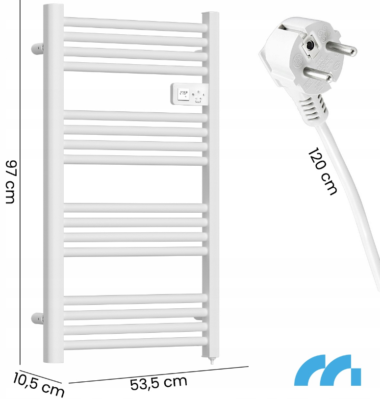 Сушарка для рушників електрична з термостатом Maltec 500 Вт Білий - фото 2 Сушарка для рушників електрична з термостатом Maltec 500 Вт Білий - фото 2