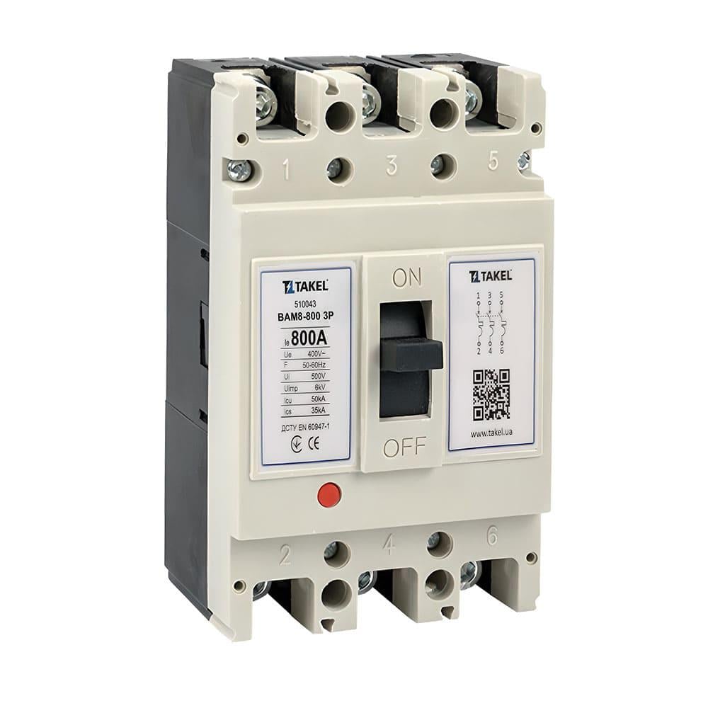 Автоматичний вимикача cиловий TAKEL ВАМ8-800 3Р 800А 50КА