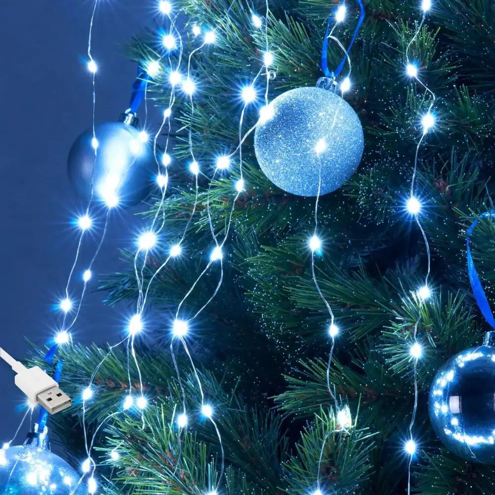 Новогодняя гирлянда Конский хвост 2,4 м 240 LED 10 нитей от USB 8 режимов IP44 Холодный белый - фото 1 Новогодняя гирлянда Конский хвост 2,4 м 240 LED 10 нитей от USB 8 режимов IP44 Холодный белый - фото 1