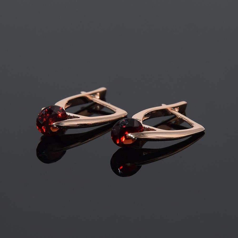 Серьги детские из красного золота с гранатми (1619996229)