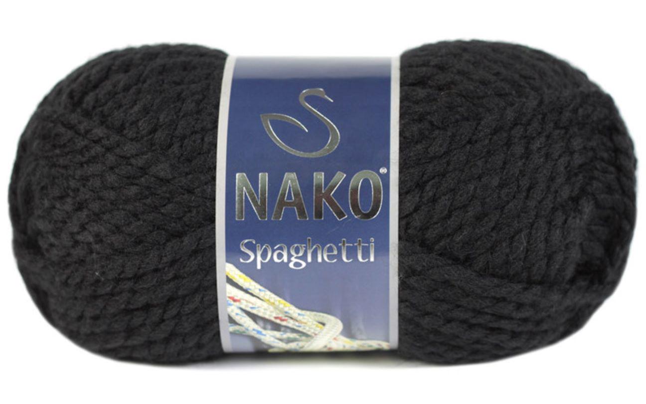 Пряжа Nako Spaghetti 217 Черный (7186)
