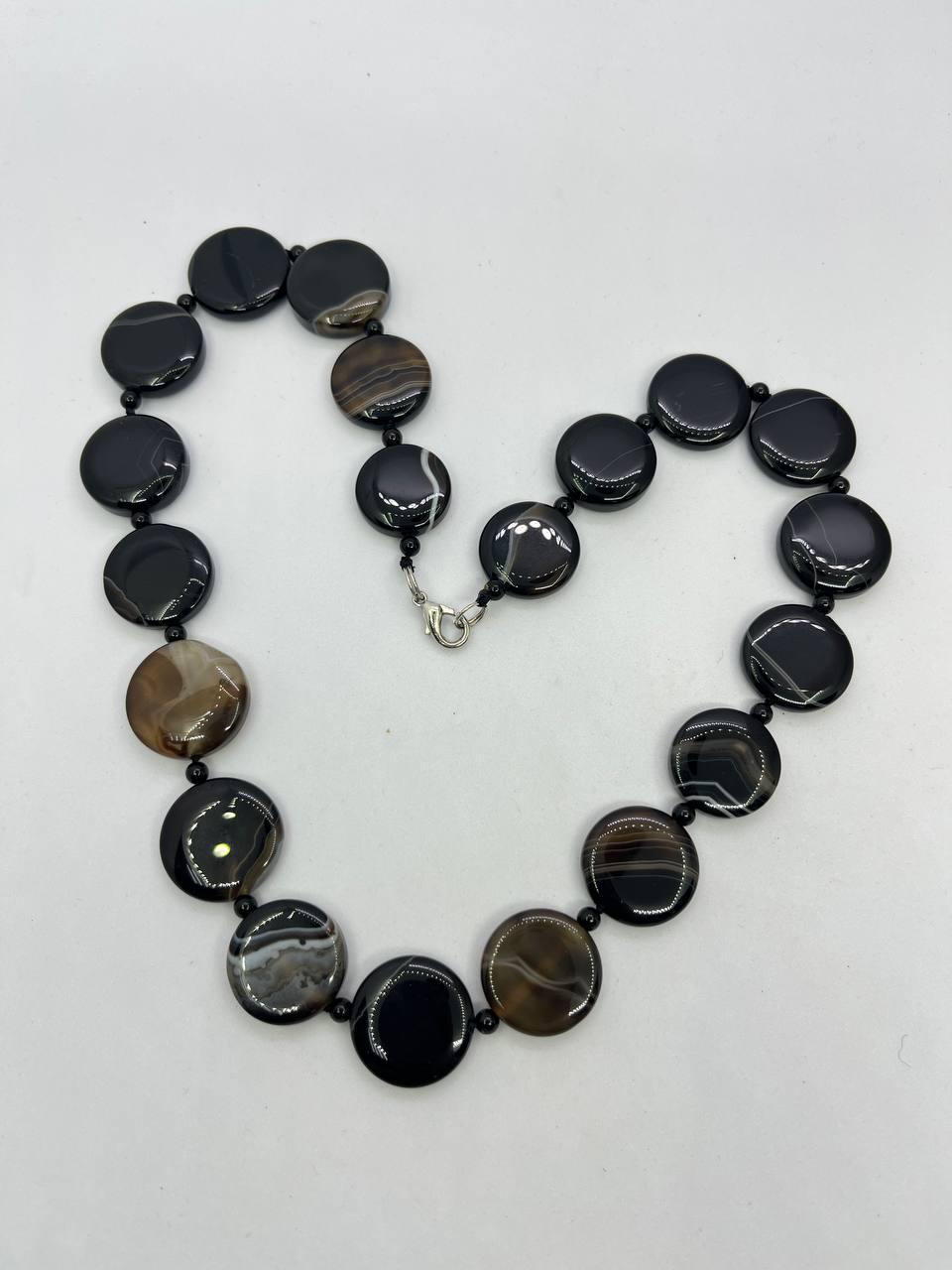 Бусы агат 50 см Разноцветный (10456)