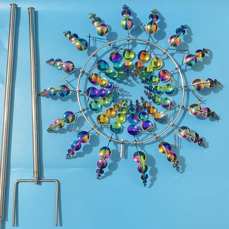 Ветряная мельница для декора сада с 3D орнаментом вращающаяся на 360° металлическая - фото 7