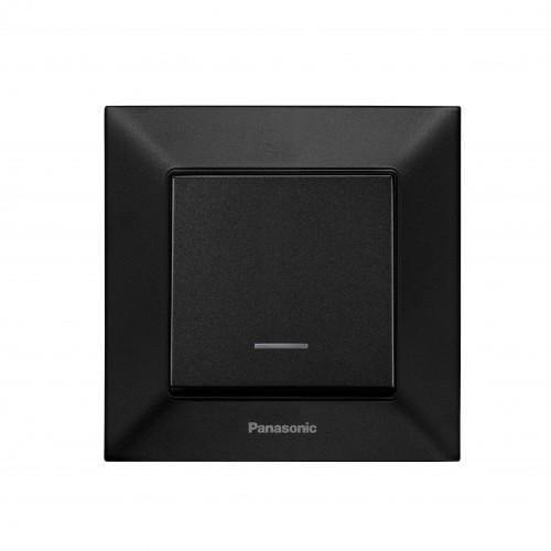 Выключатель Panasonic Arkedia Slim 1-кл с подсветкой Черный (18306-е)