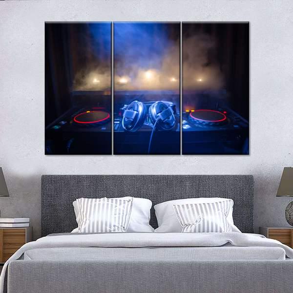 Модульная картина KIL Art Пульт диджея из трех частей 78x48 см (M3_M_105)