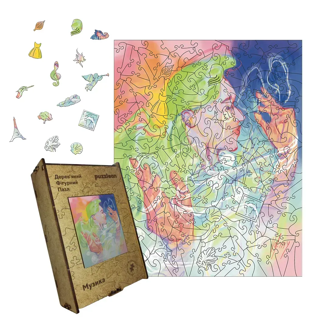 Пазл дерев'яний фігурний музика А4 100 ел.