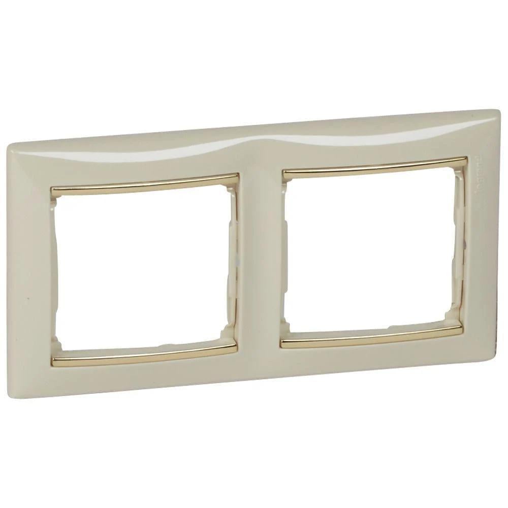 Рамка двойная Legrand Valena Слоновая кость/Золотой (774152)