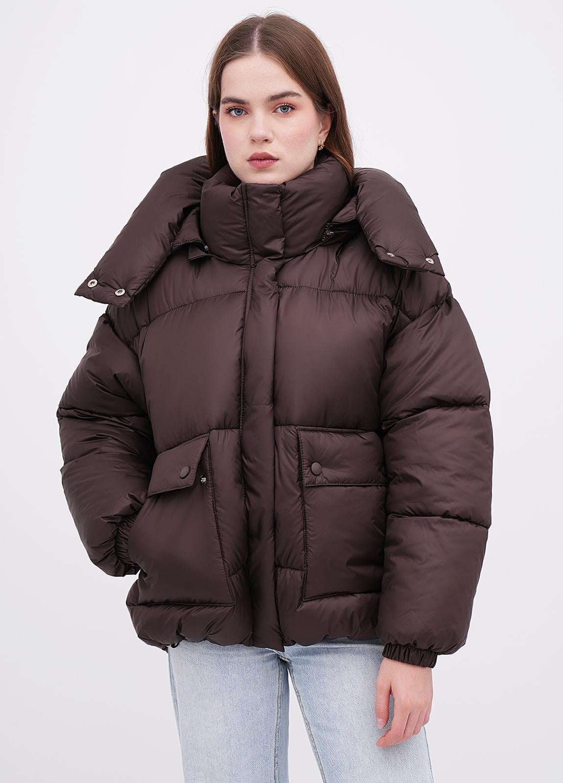 Куртка женская оверсайз EQUILIBRI W172_012_002 M Коричневый