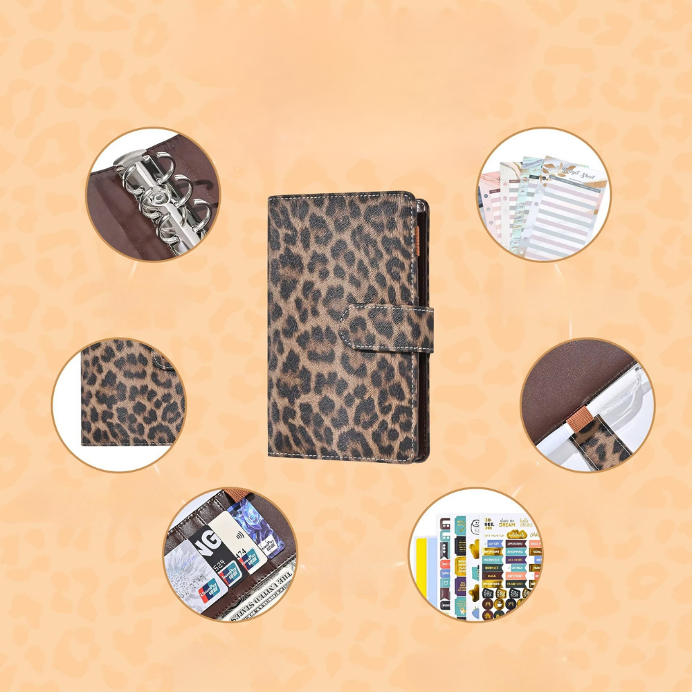 Блокнот-планер для грошей бюджету та зберігання фінансів формат А6 Леопардовий - фото 4